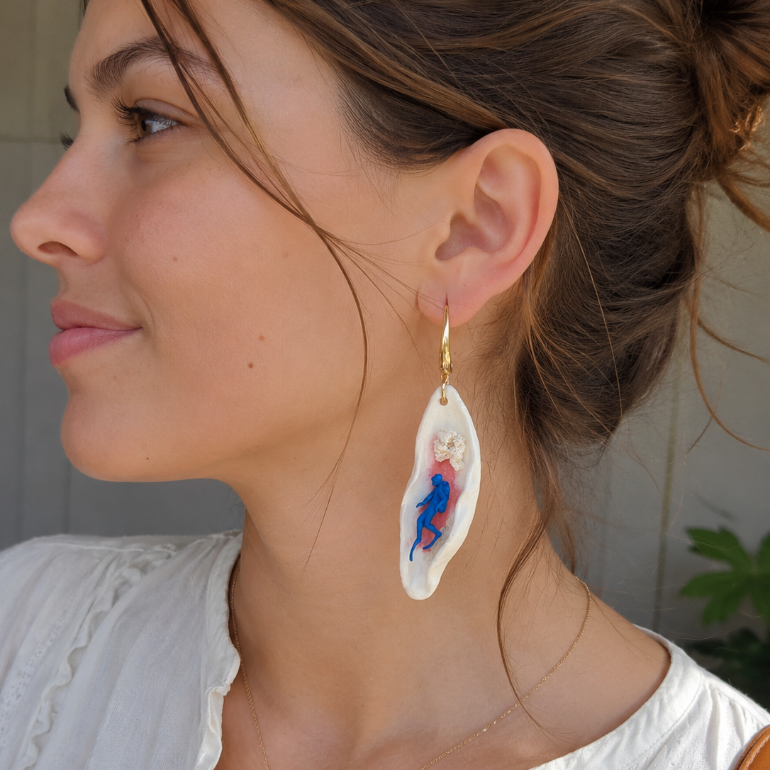 Boucles d'oreilles "Le lagon grenadine"