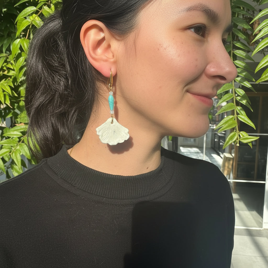 Petits nymphéas éventails opaline bleutée