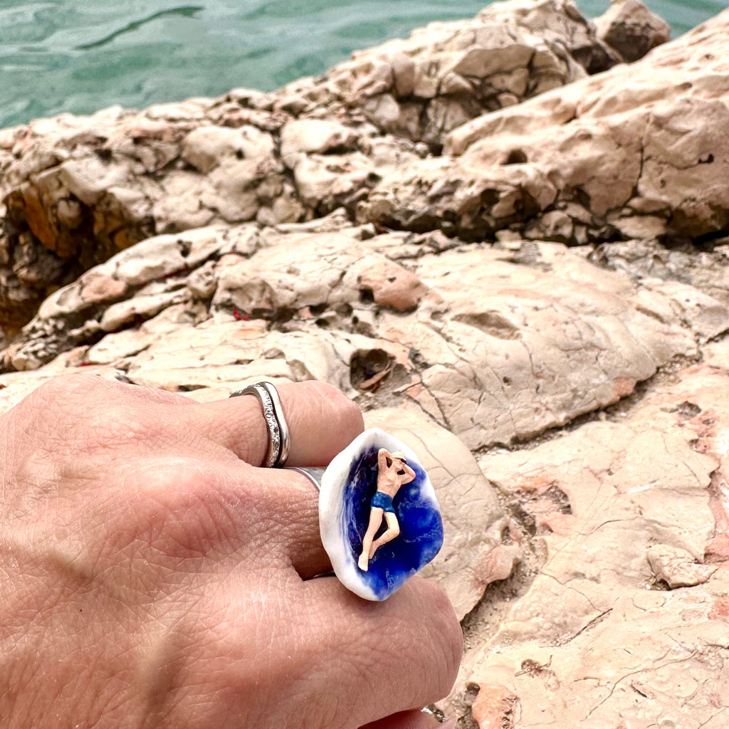 bague "Le bronzé du grand bleu"