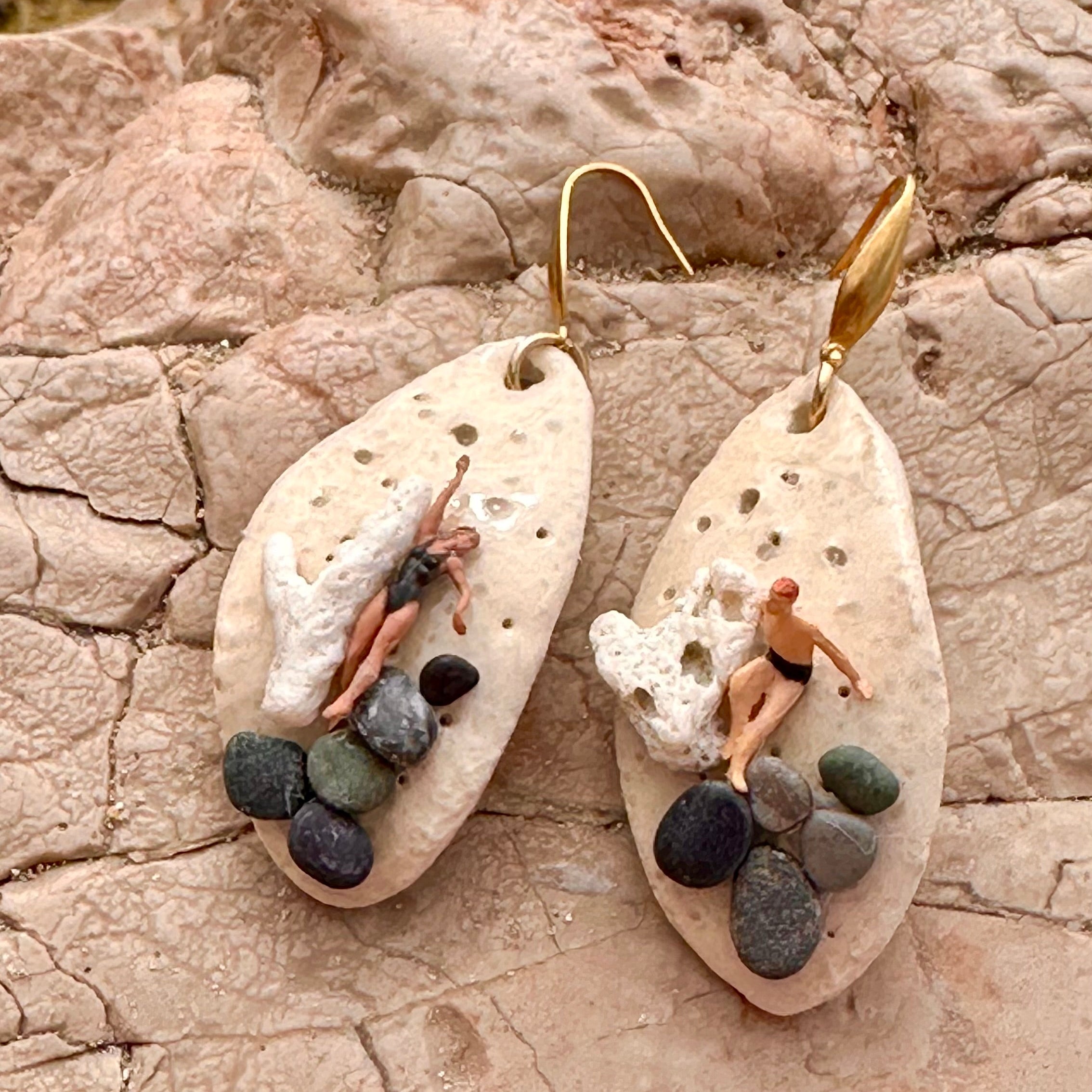 Boucles d'oreilles "Le couple de la crique"