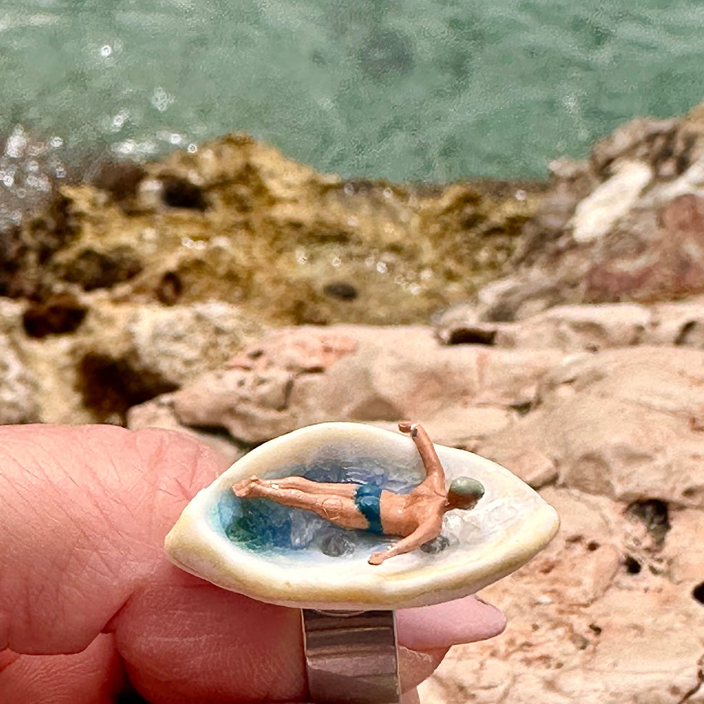 bague "Grand plongeon en eau cristalline"