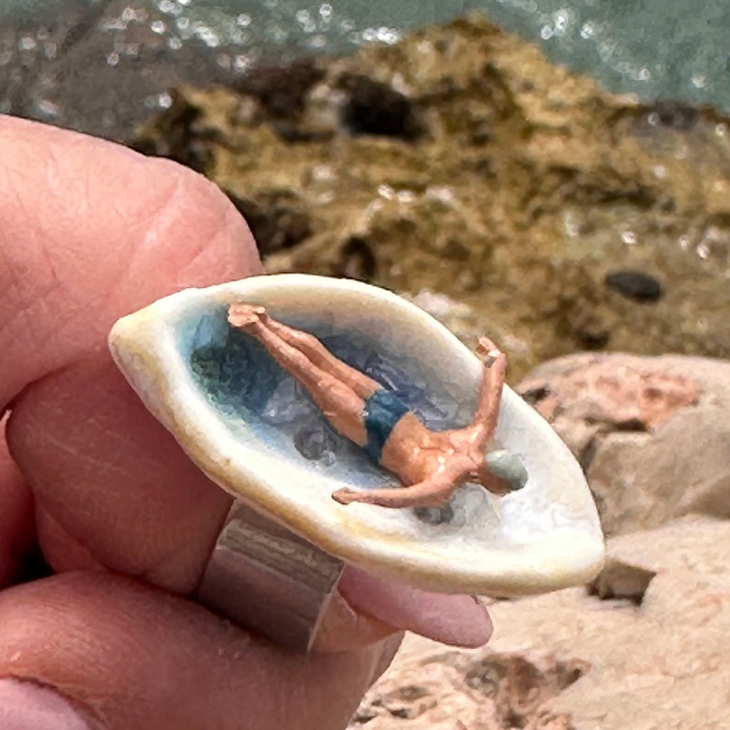 bague "Grand plongeon en eau cristalline"