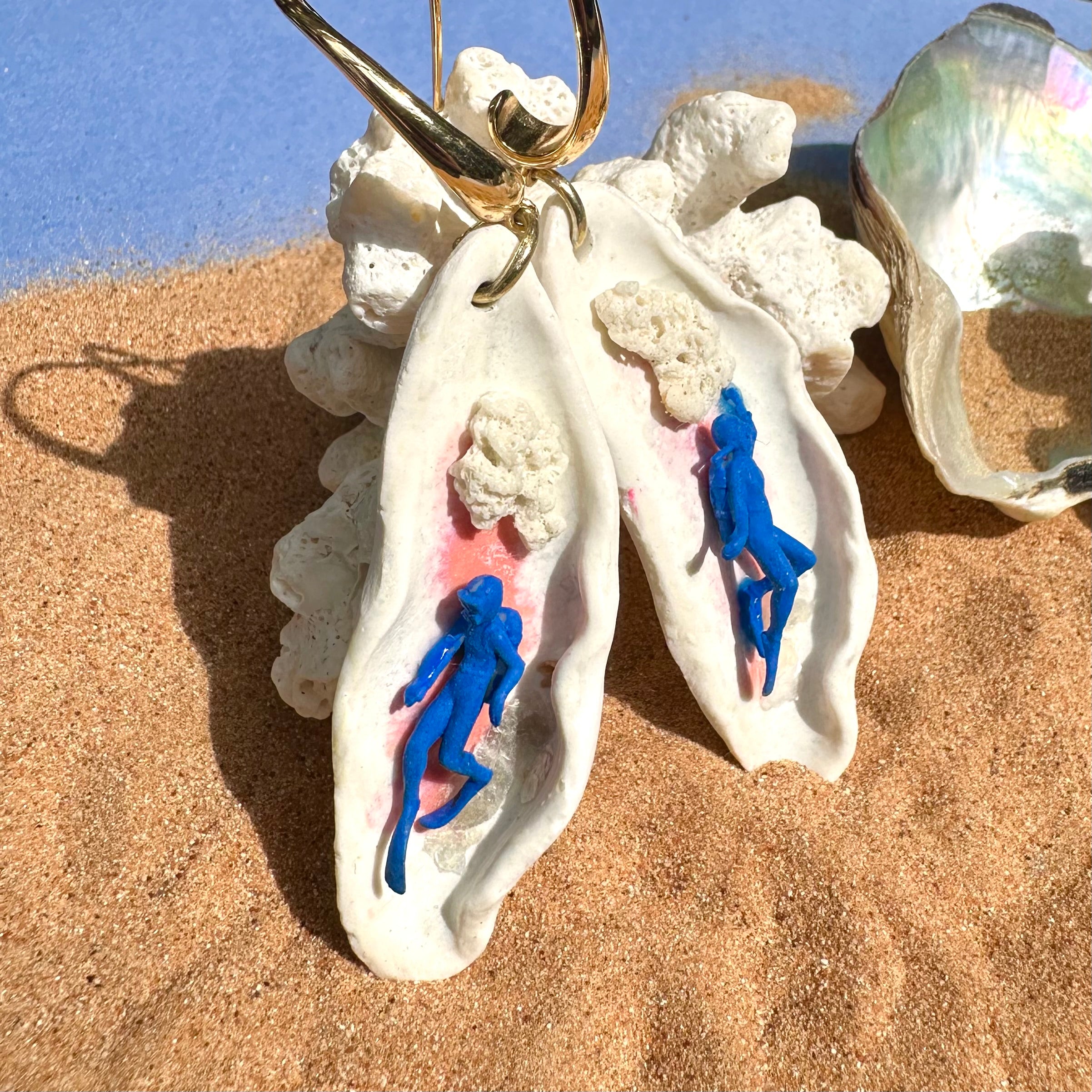 Boucles d'oreilles "Le lagon grenadine"