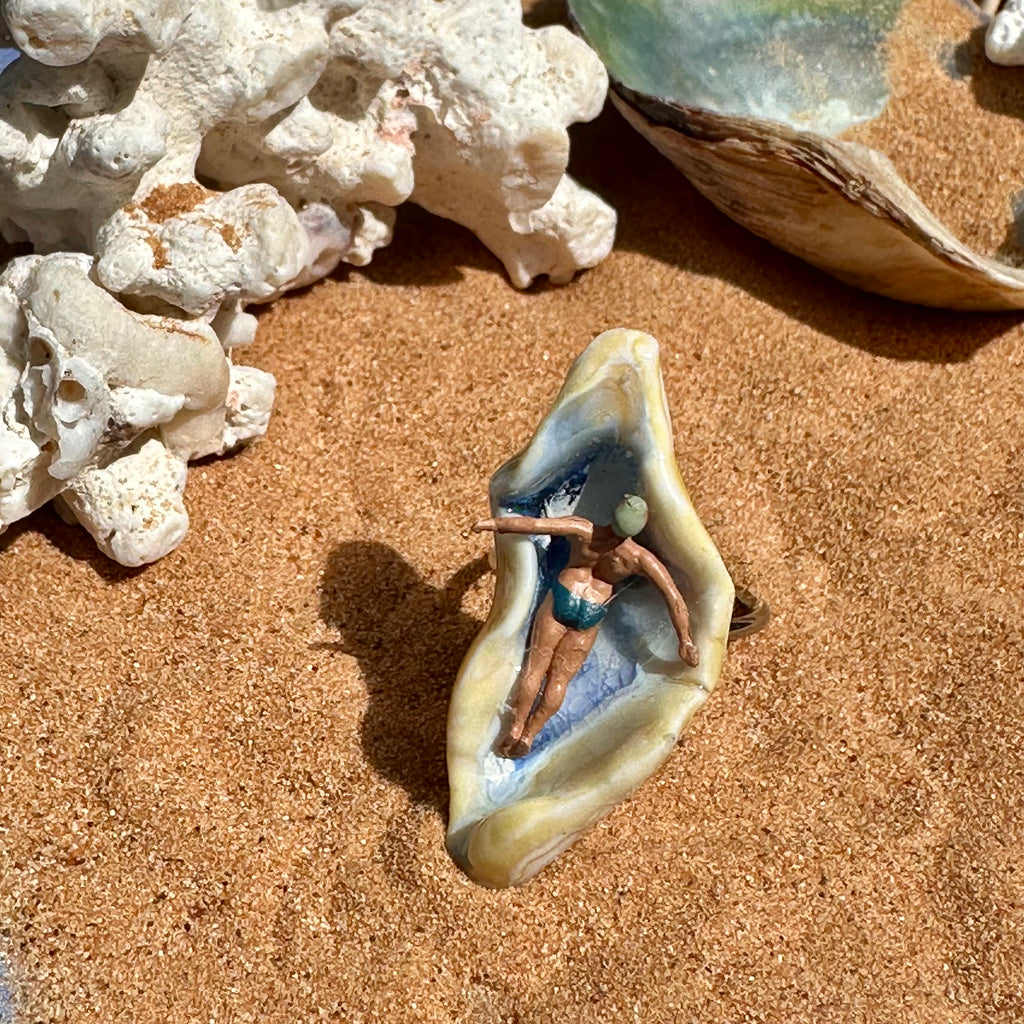 bague "Coincé entre deux marées"